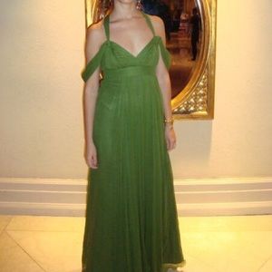 BCBG olive green gown